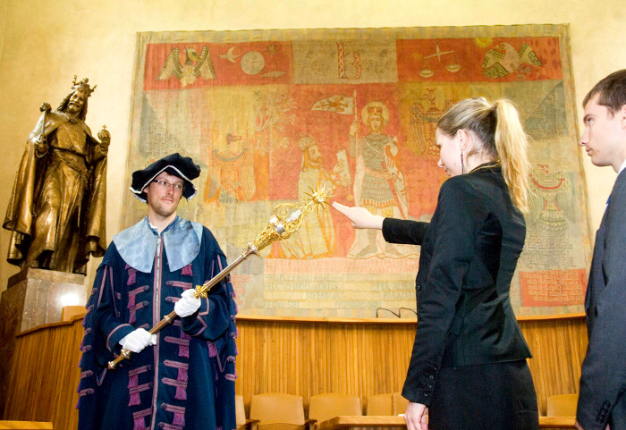 Matriculation Ceremony  is held in the Magna Aula (Great Hall) of the Carolinum in Prague