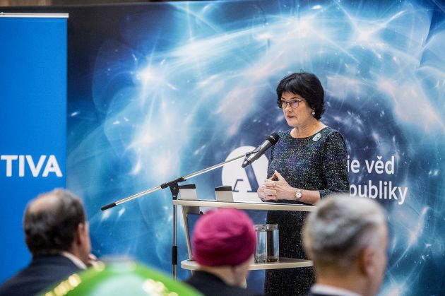 The head of the Czech Academy of Sciences Eva Zažímalová launches Science and Technology Week in Prague.