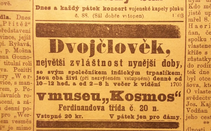 Dobová reklama z časopisu Pražský ilustrovaný kurýr z roku 1901