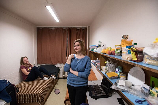 Erasmus+ students and roommates at Charles University Ieva Murniece and Alina Dunajeva (in foreground). Photo: René Volfík.