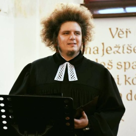 Pastor - and Charles University graduate - Filip Boháč. From Filip Boháč's perosnal archive.