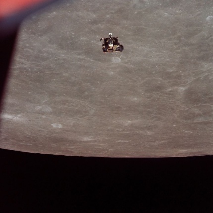 Armstrong and Aldrin's module ascends from the Moon.  Source: Shutterstock.