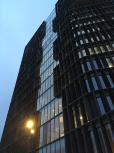 The Maersk Tower which overlooks the Panum building complex.