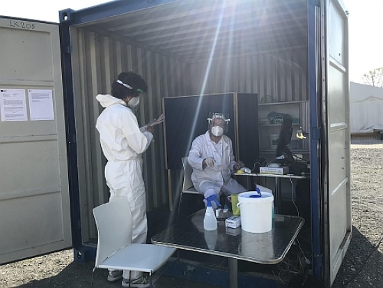 Volunteer and med student Lukáš Kaňka.